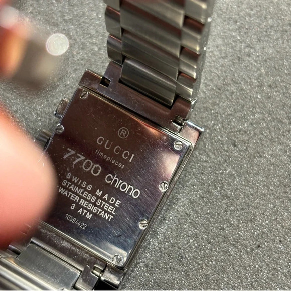 Gucci Timepieces 7700 Chrono Swiss Made Stainless Steel Men’s Watch Working - Picture 5 of 7